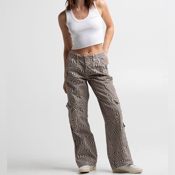 Urban Outfitters Pants - Urban Outfitters Brown Swirl Wide Leg Pants